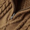 Vintage Jacob Half-Zip-Pullover mit Zopfmuster Vintage Jacob Half-Zip-Pullover mit Zopfmuster