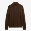Vintage Jacob Half-Zip-Pullover mit Zopfmuster Vintage Jacob Half-Zip-Pullover mit Zopfmuster