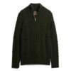 Vintage Jacob Half-Zip-Pullover mit Zopfmuster