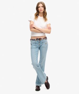 Vintage-Jeans aus Organic Cotton mit niedriger Leibhöhe und schmalem Schlag
