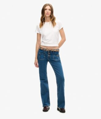 Vintage-Jeans aus Organic Cotton mit niedriger Leibhöhe und schmalem Schlag Vintage-Jeans aus Organic Cotton mit niedriger Leibhöhe und schmalem Schlag