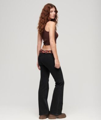 Vintage-Jeans aus Organic Cotton mit niedriger Leibhöhe und schmalem Schlag