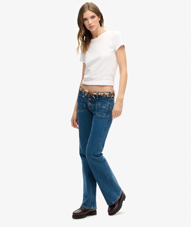 Vintage-Jeans aus Organic Cotton mit niedriger Leibhöhe und schmalem Schlag Vintage-Jeans aus Organic Cotton mit niedriger Leibhöhe und schmalem Schlag