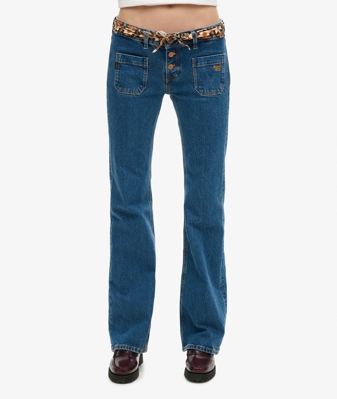 Vintage-Jeans aus Organic Cotton mit niedriger Leibhöhe und schmalem Schlag Vintage-Jeans aus Organic Cotton mit niedriger Leibhöhe und schmalem Schlag