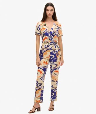 Vintage-Jumpsuit aus gewebtem Stoff