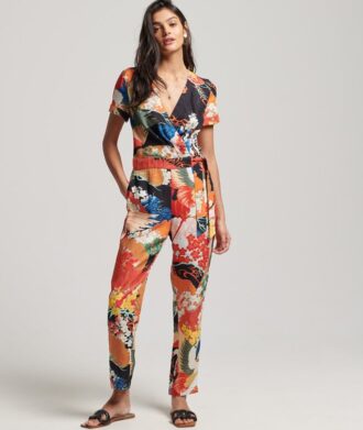 Vintage-Jumpsuit aus gewebtem Stoff