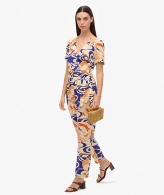 Vintage-Jumpsuit aus gewebtem Stoff