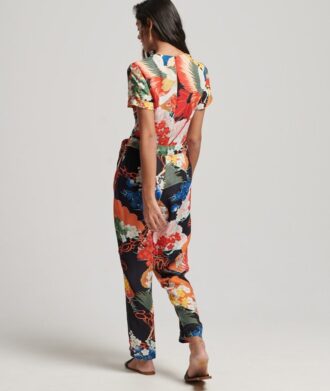 Vintage-Jumpsuit aus gewebtem Stoff
