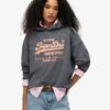 Vintage-Logo-Kapuzenpullover aus Metallic-Stoff in lockerer Passform Vintage-Logo-Kapuzenpullover aus Metallic-Stoff in lockerer Passform