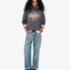 Vintage-Logo-Kapuzenpullover aus Metallic-Stoff in lockerer Passform Vintage-Logo-Kapuzenpullover aus Metallic-Stoff in lockerer Passform