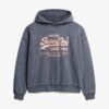 Vintage-Logo-Kapuzenpullover aus Metallic-Stoff in lockerer Passform Vintage-Logo-Kapuzenpullover aus Metallic-Stoff in lockerer Passform