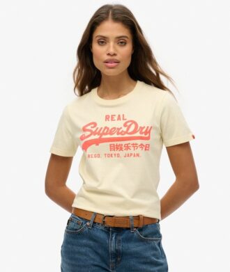 Vintage-Logo-Neon-T-Shirt mit enger Passform