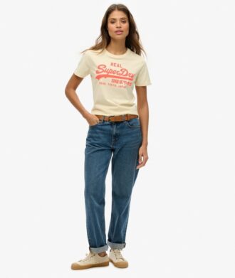 Vintage-Logo-Neon-T-Shirt mit enger Passform