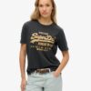 Vintage-Logo-T-Shirt in Metallic-Optik mit lockerer Passform