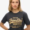 Vintage-Logo-T-Shirt in Metallic-Optik mit lockerer Passform
