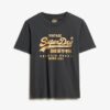 Vintage-Logo-T-Shirt in Metallic-Optik mit lockerer Passform