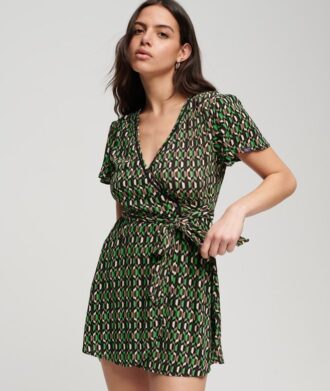 Vintage-Mini-Wickelkleid