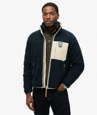 Vintage Retro Borg Fleece-Jacke Vintage Retro Borg Fleece-Jacke