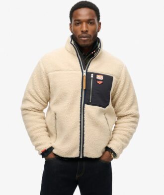 Vintage Retro Borg Fleece-Jacke