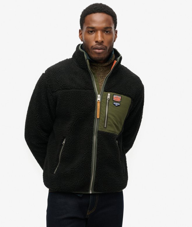 Vintage Retro Borg Fleece-Jacke Vintage Retro Borg Fleece-Jacke