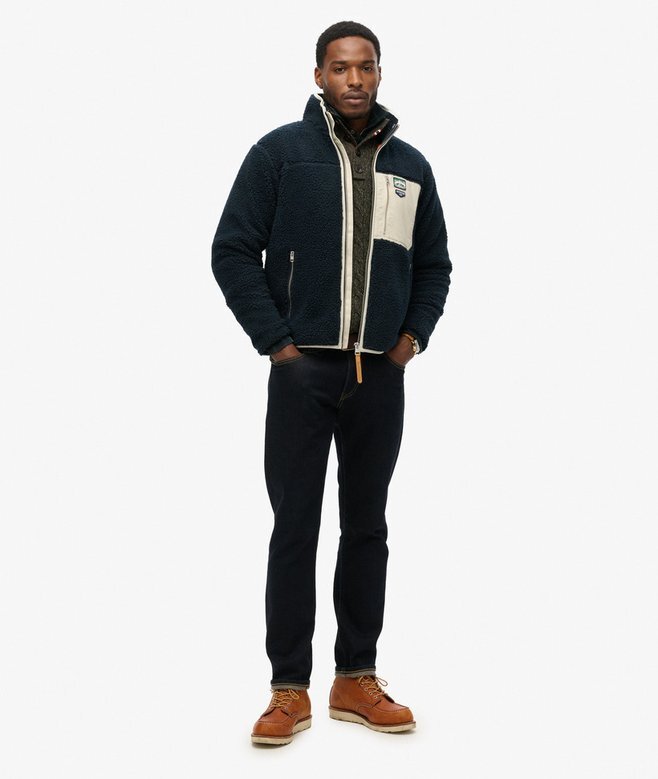 Vintage Retro Borg Fleece-Jacke Vintage Retro Borg Fleece-Jacke