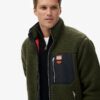 Vintage Retro Borg Fleece-Jacke Vintage Retro Borg Fleece-Jacke