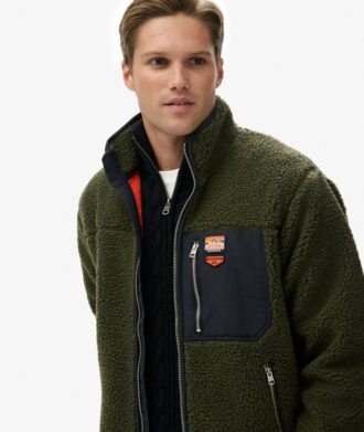Vintage Retro Borg Fleece-Jacke Vintage Retro Borg Fleece-Jacke