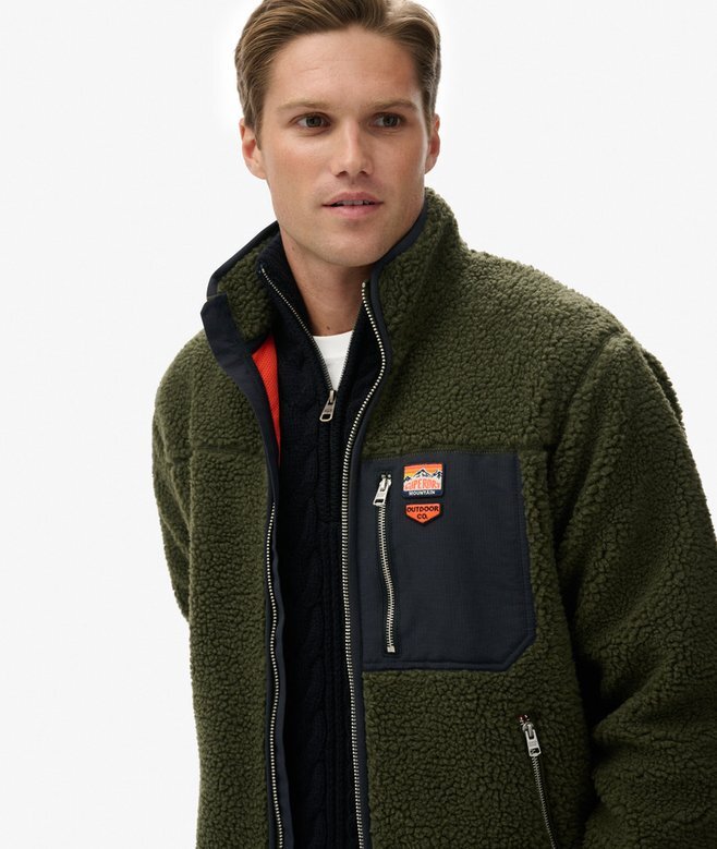 Vintage Retro Borg Fleece-Jacke Vintage Retro Borg Fleece-Jacke