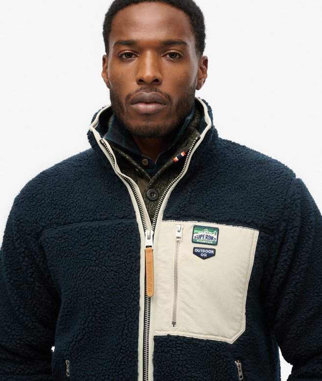 Vintage Retro Borg Fleece-Jacke Vintage Retro Borg Fleece-Jacke