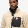 Vintage Retro Borg Fleece-Jacke Vintage Retro Borg Fleece-Jacke