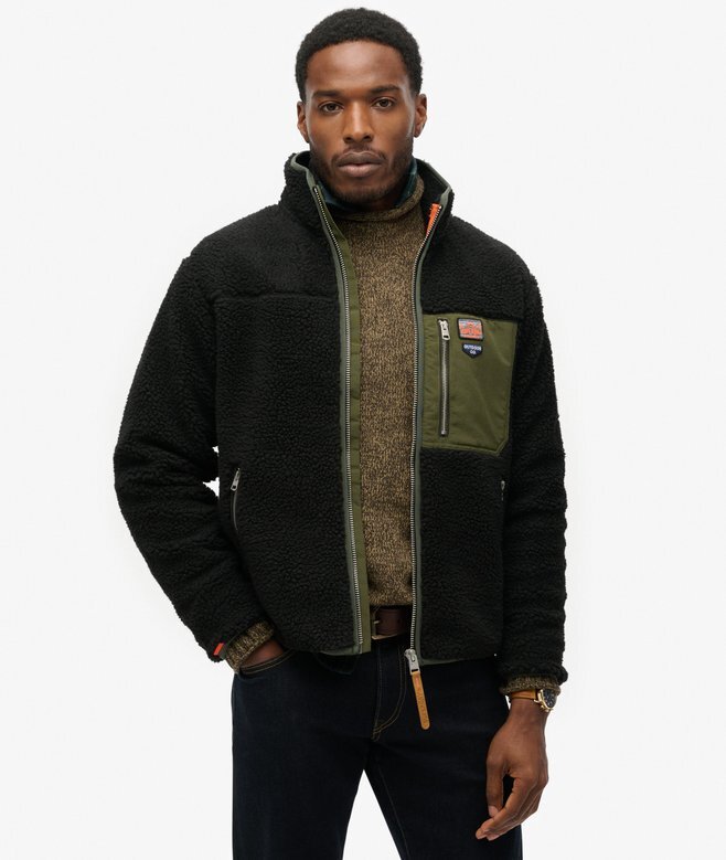 Vintage Retro Borg Fleece-Jacke Vintage Retro Borg Fleece-Jacke