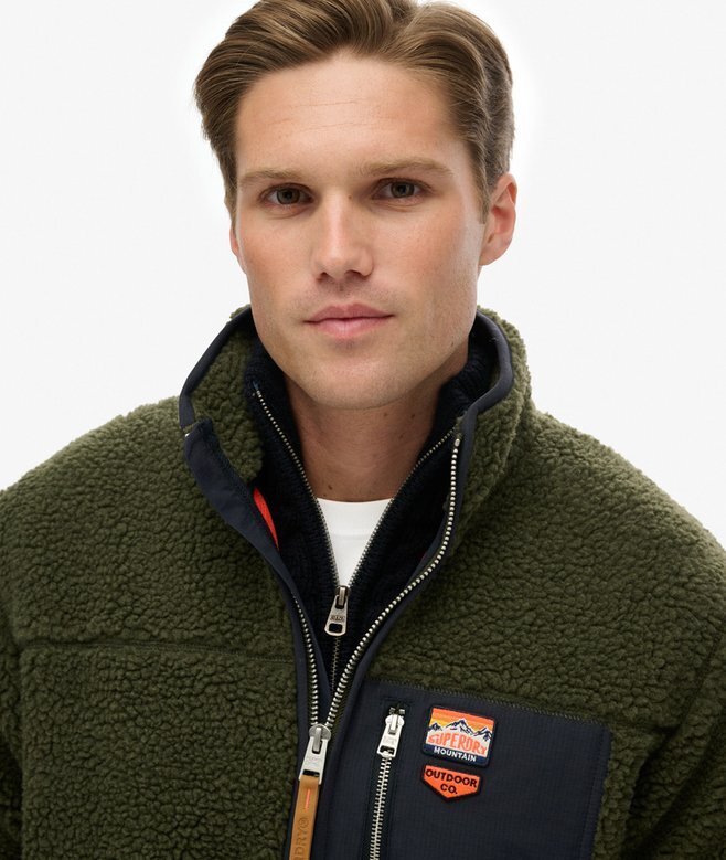 Vintage Retro Borg Fleece-Jacke Vintage Retro Borg Fleece-Jacke