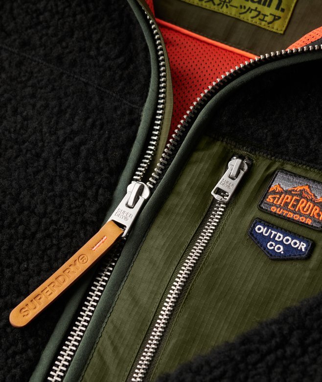 Vintage Retro Borg Fleece-Jacke Vintage Retro Borg Fleece-Jacke