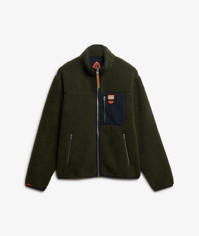 Vintage Retro Borg Fleece-Jacke Vintage Retro Borg Fleece-Jacke