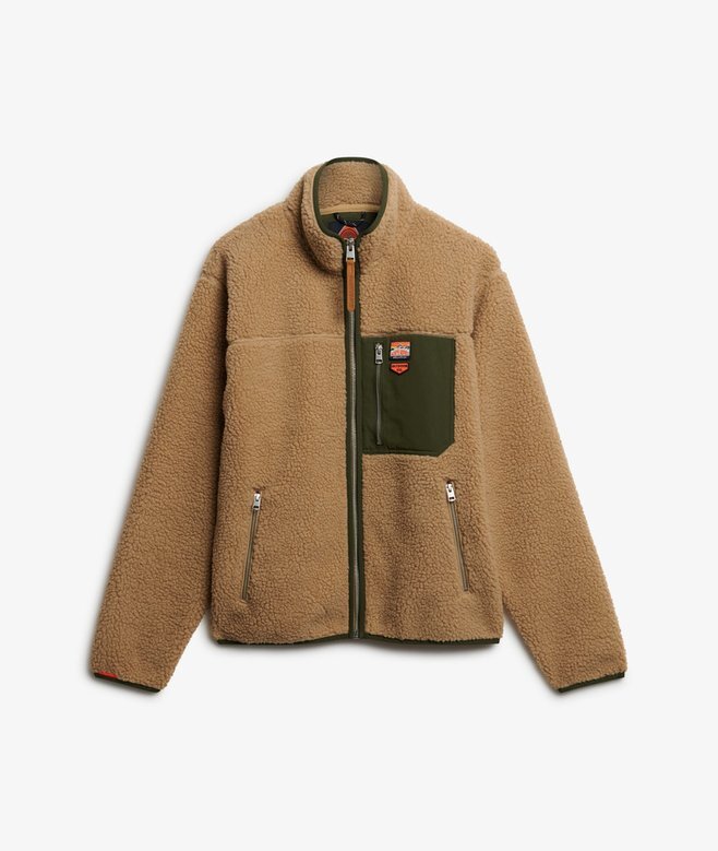 Vintage Retro Borg Fleece-Jacke Vintage Retro Borg Fleece-Jacke