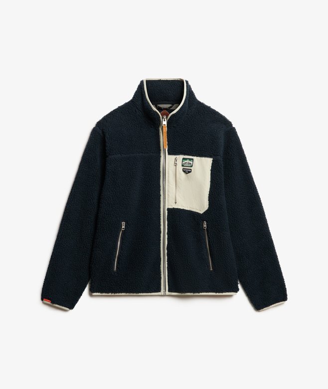 Vintage Retro Borg Fleece-Jacke Vintage Retro Borg Fleece-Jacke