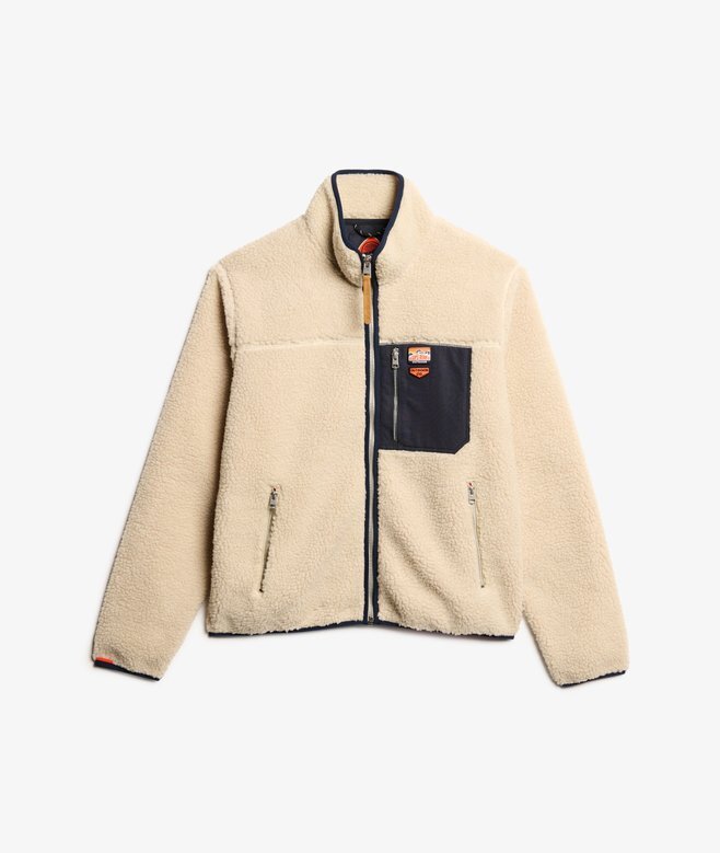 Vintage Retro Borg Fleece-Jacke Vintage Retro Borg Fleece-Jacke