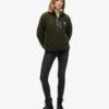 Vintage Retro Fleece-Pullover mit halbem Reißverschluss