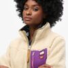 Vintage Retro Fleece-Pullover mit halbem Reißverschluss