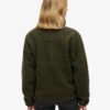Vintage Retro Fleece-Pullover mit halbem Reißverschluss