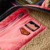Vintage Retro Fleece-Pullover mit halbem Reißverschluss