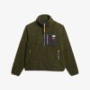 Vintage Retro Fleece-Pullover mit halbem Reißverschluss
