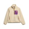 Vintage Retro Fleece-Pullover mit halbem Reißverschluss