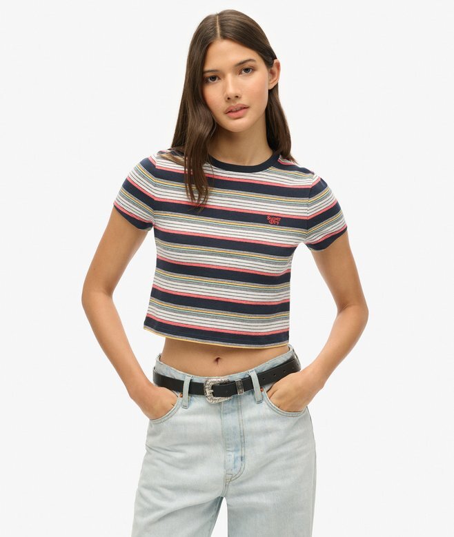 Vintage Stripe Crop T-Shirt Vintage Stripe Crop T-Shirt