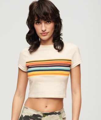 Vintage Stripe Crop T-Shirt