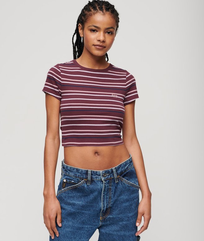 Vintage Stripe Crop T-Shirt Vintage Stripe Crop T-Shirt