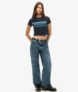 Vintage Stripe Crop T-Shirt