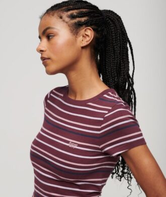 Vintage Stripe Crop T-Shirt