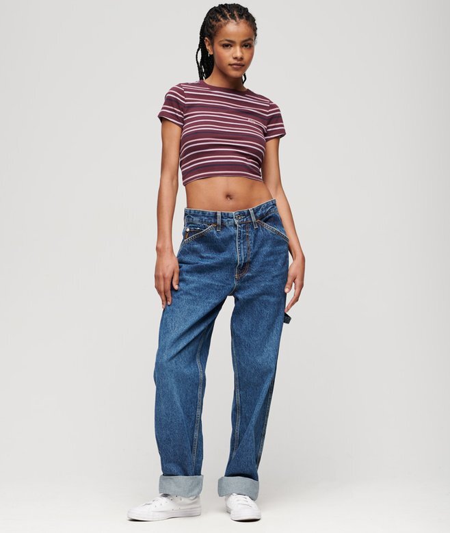 Vintage Stripe Crop T-Shirt Vintage Stripe Crop T-Shirt