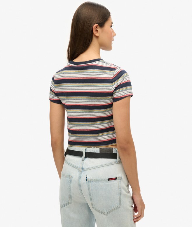 Vintage Stripe Crop T-Shirt Vintage Stripe Crop T-Shirt